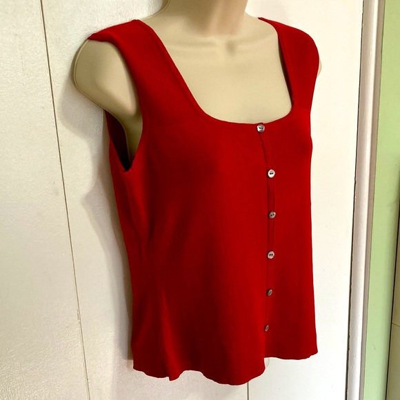 Button Down cropped Sleeveless Sweater Tank Large by J.A.C. - Picture 3 of 14